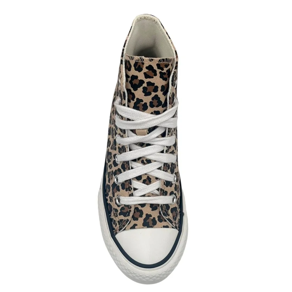 Converse Chuck Taylor Lift Youth Girls High-Top Sneakers Size 3 Vintage Leopard